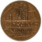 pièce de 10 francs des années 80